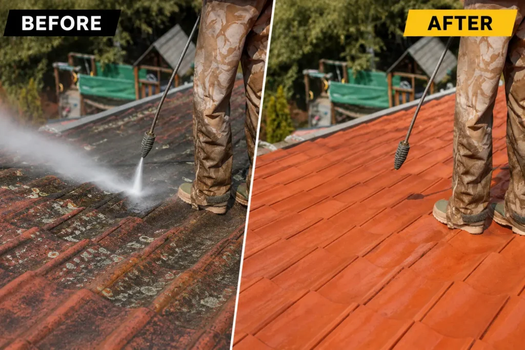 Roof Cleaning before & After Project